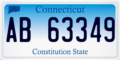 CT license plate AB63349