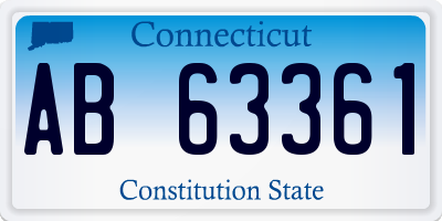 CT license plate AB63361