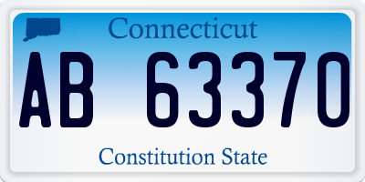 CT license plate AB63370