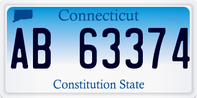 CT license plate AB63374