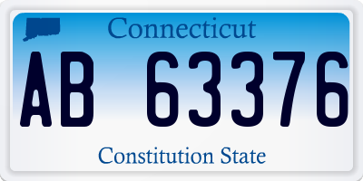 CT license plate AB63376