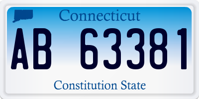 CT license plate AB63381