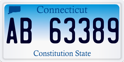 CT license plate AB63389