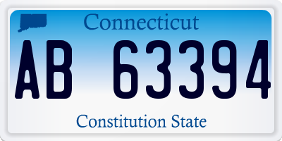 CT license plate AB63394