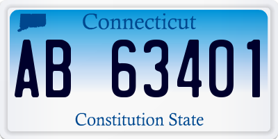 CT license plate AB63401