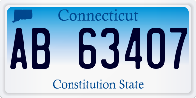 CT license plate AB63407