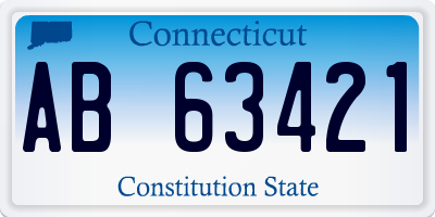 CT license plate AB63421