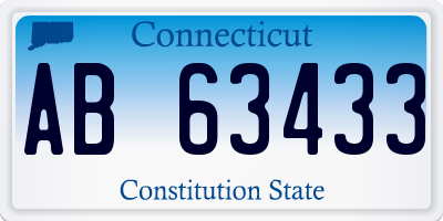 CT license plate AB63433