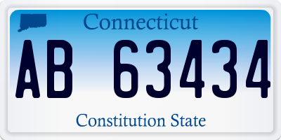 CT license plate AB63434