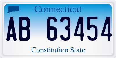 CT license plate AB63454