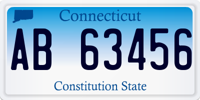 CT license plate AB63456