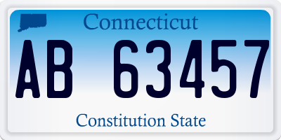 CT license plate AB63457