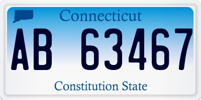 CT license plate AB63467