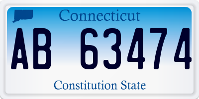 CT license plate AB63474