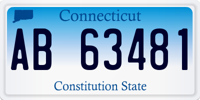 CT license plate AB63481