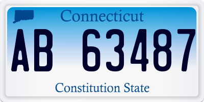 CT license plate AB63487