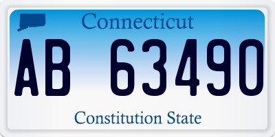 CT license plate AB63490