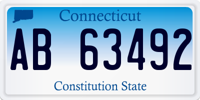 CT license plate AB63492