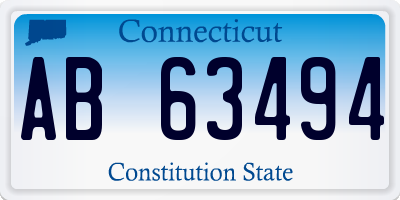 CT license plate AB63494