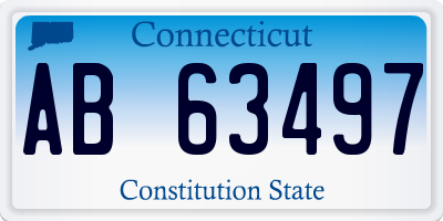 CT license plate AB63497