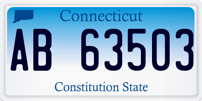 CT license plate AB63503