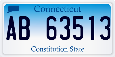 CT license plate AB63513