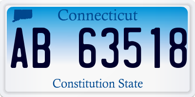 CT license plate AB63518