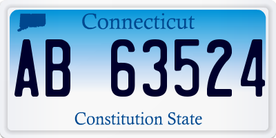 CT license plate AB63524