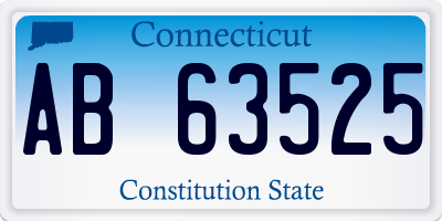 CT license plate AB63525