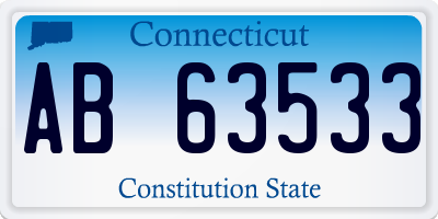 CT license plate AB63533