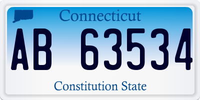 CT license plate AB63534