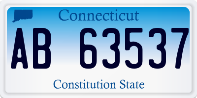 CT license plate AB63537