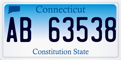 CT license plate AB63538