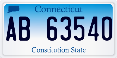 CT license plate AB63540