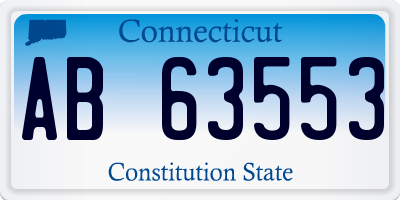 CT license plate AB63553
