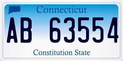 CT license plate AB63554