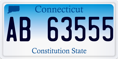 CT license plate AB63555