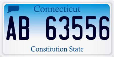 CT license plate AB63556