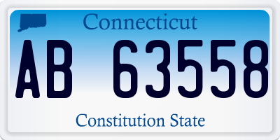 CT license plate AB63558