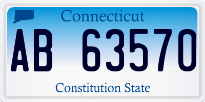 CT license plate AB63570