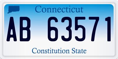 CT license plate AB63571