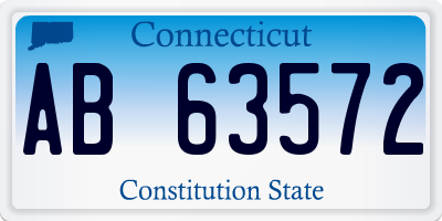 CT license plate AB63572