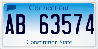 CT license plate AB63574