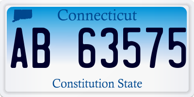 CT license plate AB63575