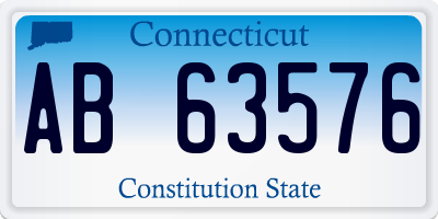 CT license plate AB63576