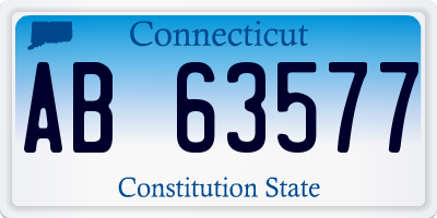 CT license plate AB63577