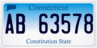 CT license plate AB63578
