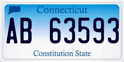 CT license plate AB63593