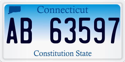 CT license plate AB63597