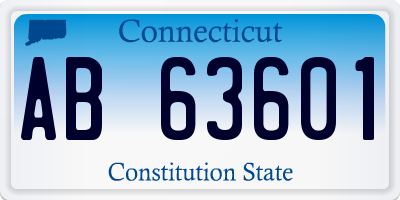 CT license plate AB63601